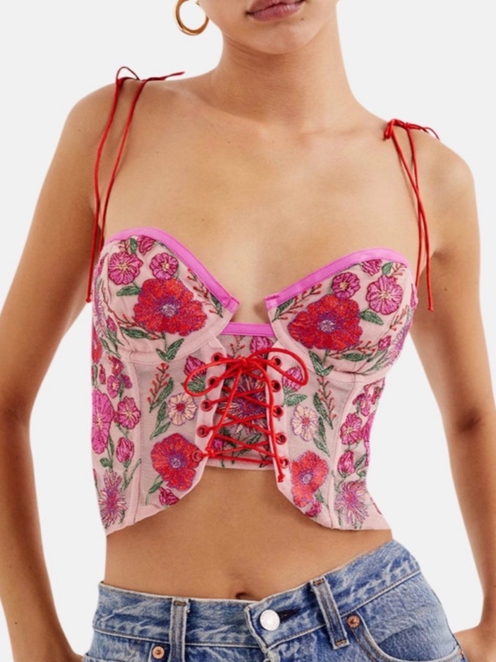 For Love & Lemons Kaylee Crop Corset Top size XL